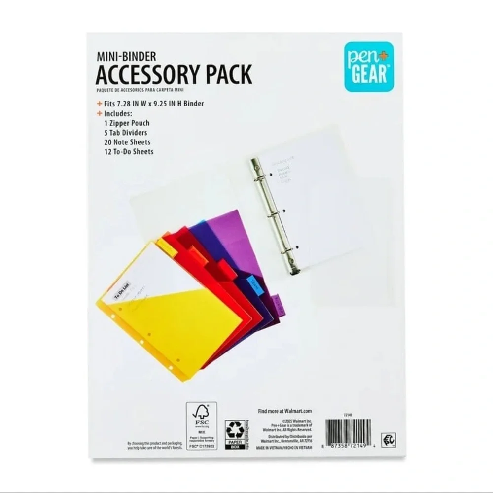 Pen + Gear Mini-Binder 38 Piece Accessory Pack Kit NWT